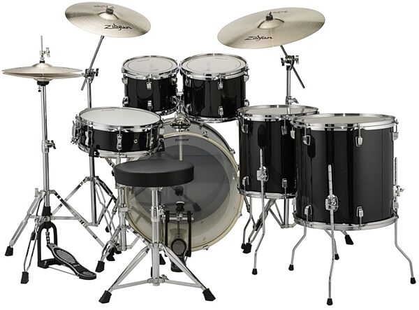open zoom image for Ludwig Element Evo Complete Drum Kit (6-Piece), Black Sparkle View 2