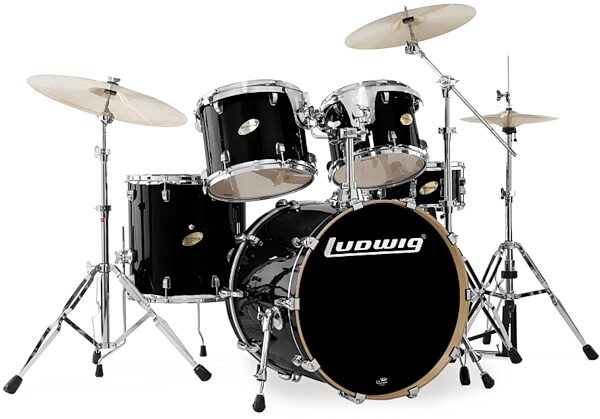 open zoom image for Ludwig LC325E Accent 5-Piece CS Custom Elite Power Drum Kit, Black