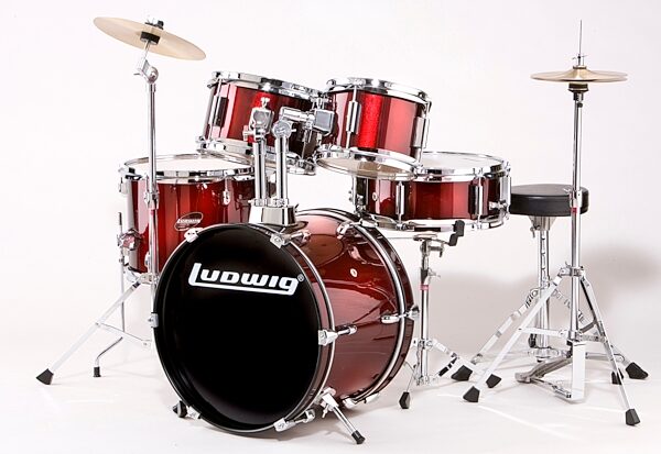 open zoom image for Ludwig LJR106 Junior Drum Kit, Wine Red