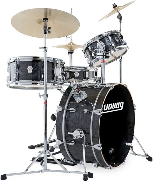 open zoom image for Ludwig LR2604EX Gig-Lite 4-Piece Drum Shell Kit, Ebony
