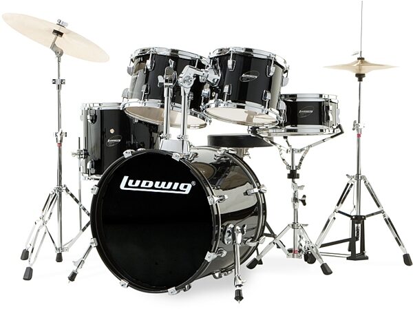 open zoom image for Ludwig LC135 Accent Nomad 5-Piece CS Drum Kit, Black