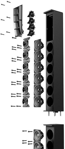 open zoom image for LD Systems MAUI 44 G2 Powered Column PA System, Black, Column Detail