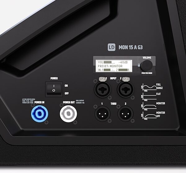 open zoom image for LD Systems MON 15 A G3 Powered Coaxial Stage Monitor PA Speaker (1x15"), New, Detail Side