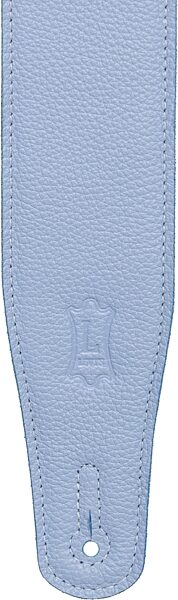 open zoom image for Levy's M26GFP Pastel Leather Guitar Strap, Periwinkle, Action Position Back