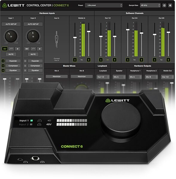 open zoom image for Lewitt Connect 6 DSP-Powered USB Audio Interface, New, Action Position Back