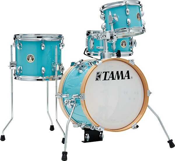 open zoom image for Tama LJK44S Club-JAM Flyer Drum Shell Kit, 4-Piece, Aqua Blue, Action Position Back