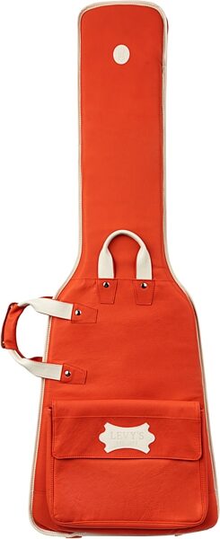 open zoom image for Levy's Chroma Leather Bass Guitar Bag, Party Red, Main