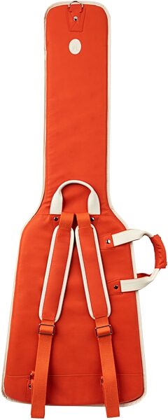 open zoom image for Levy's Chroma Leather Bass Guitar Bag, Party Red, Action Position Back