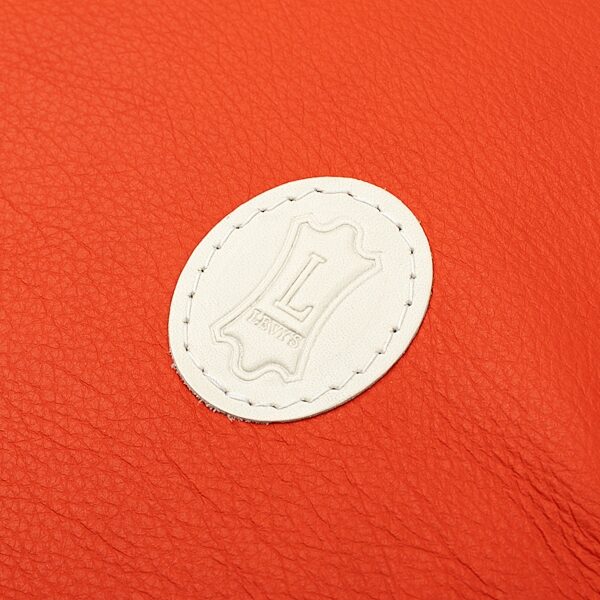 open zoom image for Levy's Chroma Leather Bass Guitar Bag, Party Red, Action Position Back