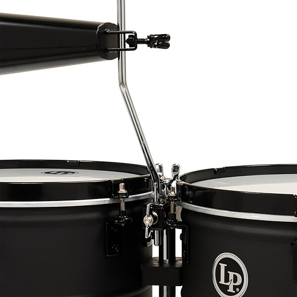 open zoom image for Latin Percussion City Series 256NY Steel Timbales, Black, Action Position Back
