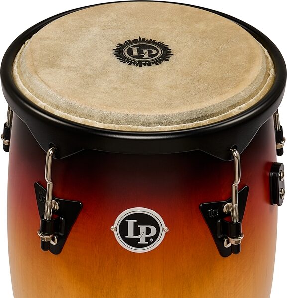 open zoom image for Latin Percussion City II Mango Conga Set, Vintage Sunburst, 10 and 11 inch, Action Position Back