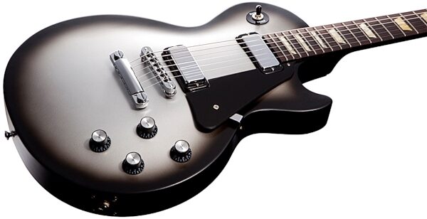open zoom image for Gibson Les Paul Studio '70s Tribute Electric Guitar with Gig Bag, Satin Silver Closeup