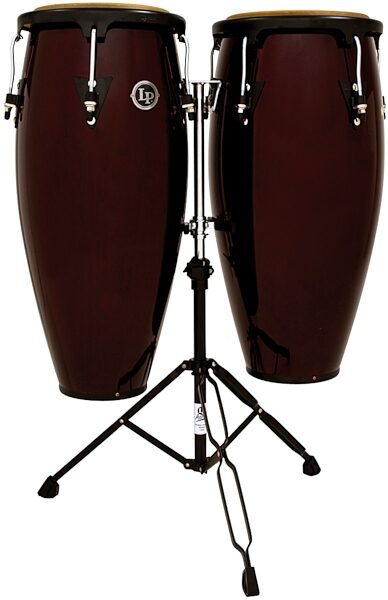 open zoom image for Latin Percussion LPA646 Aspire Conga Set with Double Stand, Dark Wood