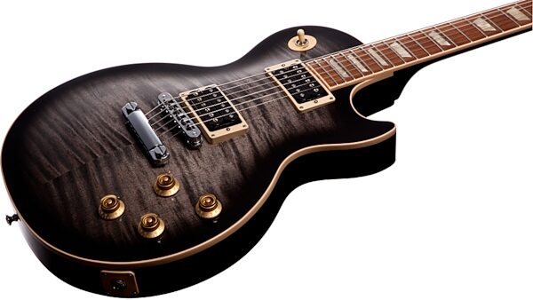 open zoom image for Gibson Limited Edition Les Paul Classic Plus Electric Guitar with Case, Transparent Ebony Closeup