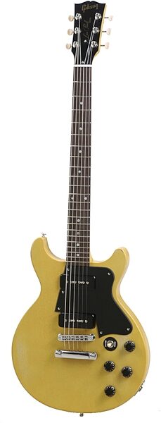 open zoom image for Gibson Les Paul Faded Double Cutaway Electric Guitar (with Gig Bag), Worn Yellow