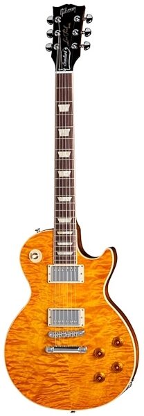 open zoom image for Gibson 2013 Les Paul Standard Quilt Top Electric Guitar (with Case), Transparent Amber
