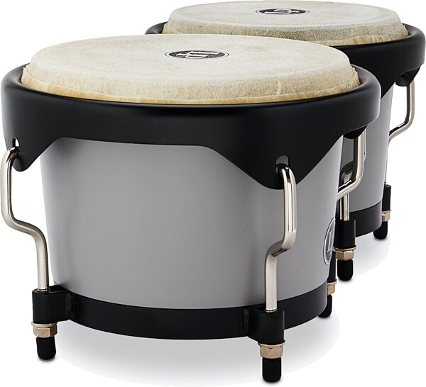 open zoom image for Latin Percussion Discovery Bongos (with Gig Bag), Slate Gray, Action Position Back