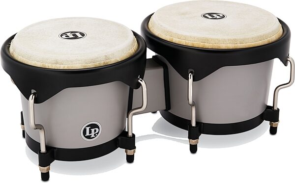 open zoom image for Latin Percussion Discovery Bongos (with Gig Bag), Slate Gray, Action Position Back