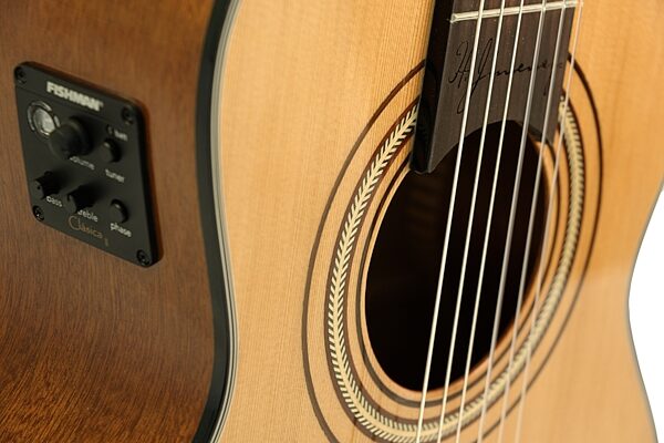 open zoom image for H. Jimenez LR2CE Acoustic-Electric Requinto (with Gig Bag), New, Action Position Back