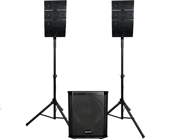 open zoom image for Gemini LRX-448 Portable Line Array PA System with Subwoofer, New, Action Position Back