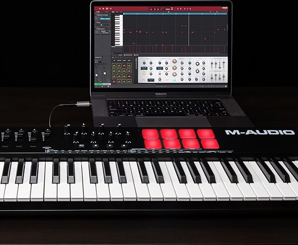 open zoom image for M-Audio Oxygen 61 MKV USB MIDI Controller, 61-Key, New, Action Position Back