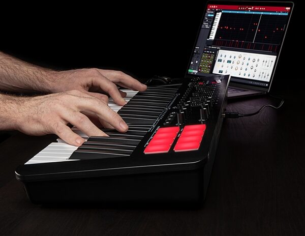 open zoom image for M-Audio Oxygen 49 MKV USB MIDI Controller, 49-Key, New, Action Position Back