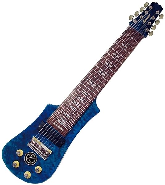 open zoom image for Vorson LT-230-8 Active Lap Steel Guitar, 8-String (with Gig Bag), Transparent Blue Quilt