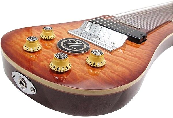 open zoom image for Vorson LT-230-8 Active Lap Steel Guitar, 8-String (with Gig Bag), Transparent Vintage Sunburst View 1
