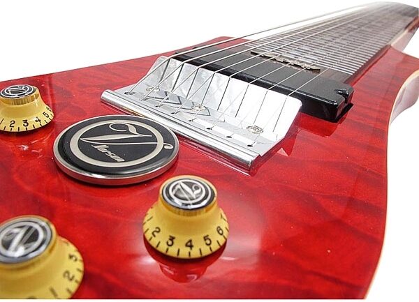 open zoom image for Vorson LT-230-8 Active Lap Steel Guitar, 8-String (with Gig Bag), Transparent Red Quilt View 1