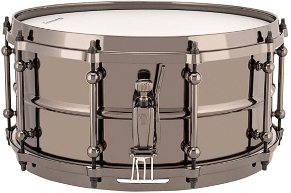 open zoom image for Ludwig Universal Brass Snare Drum, Black Nickel, 6.5x14", Action Position Back