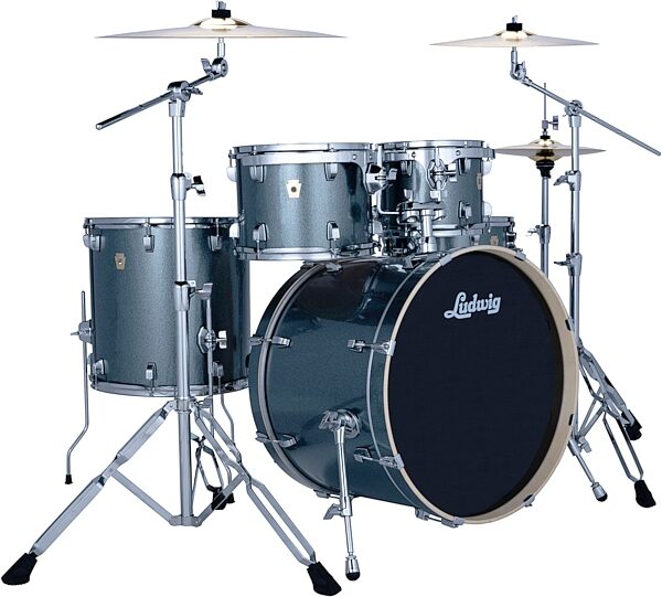 open zoom image for Ludwig LE522 Evolution Complete Drum Set, 5-Piece, Atlantic Sparkle, Bundle with Hardware and Cymbals, Main