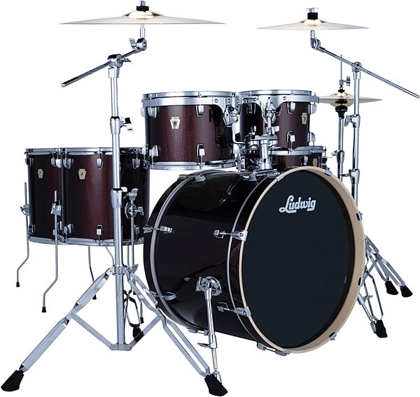 open zoom image for Ludwig LE622 Evolution Complete Drum Set, 6-Piece, Carmel Sparkle, with Hardware + Paiste 101 Cymbals, Main