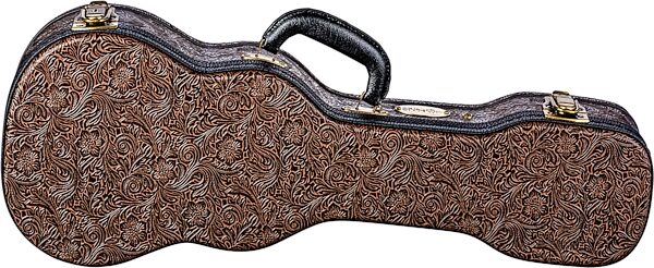 open zoom image for Luna Tooled-Leather Concert Ukulele Hard Case, New, Action Position Back