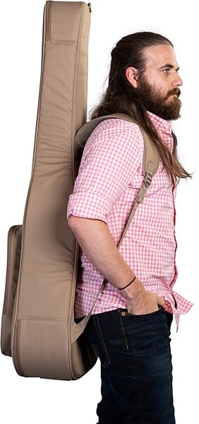 open zoom image for Levy's 200-Series Deluxe Dreadnought Acoustic Guitar Gig Bag, Tan, Detail Side