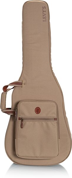 open zoom image for Levy's 200-Series Deluxe Dreadnought Acoustic Guitar Gig Bag, Tan, Detail Side