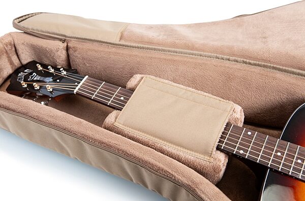 open zoom image for Levy's 200-Series Deluxe Dreadnought Acoustic Guitar Gig Bag, Tan, Detail Side