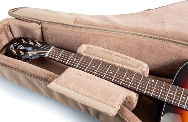 open zoom image for Levy's 200-Series Deluxe Dreadnought Acoustic Guitar Gig Bag, Tan, Detail Side