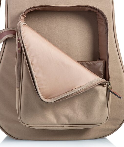 open zoom image for Levy's 200-Series Deluxe Dreadnought Acoustic Guitar Gig Bag, Tan, Detail Side