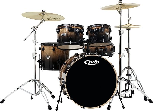 open zoom image for Pacific Drums LXE Maple 5-Piece Drum Kit, Charcoal Fade over Kurillian Birch