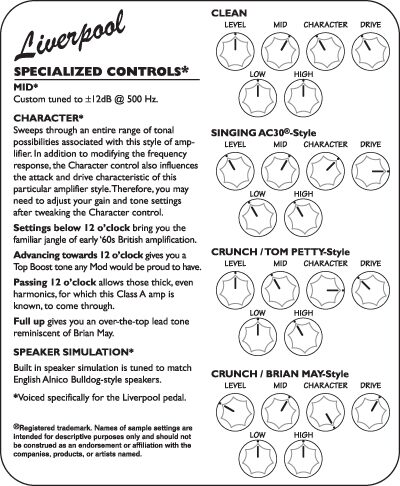 open zoom image for Tech 21 SansAmp Character Series Liverpool Amp Pedal, Liverpool Controls