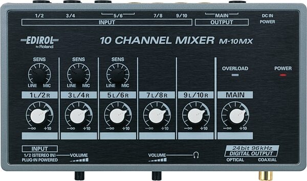 open zoom image for Edirol M10MX 10-Channel Mixer, Main