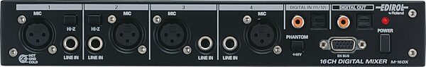open zoom image for Edirol M16DX 16-Channel Digital Mixer, I:O Front