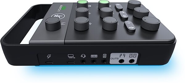 open zoom image for Mackie M-Caster Live Portable Livestreaming Mixer, Black, Action Position Side