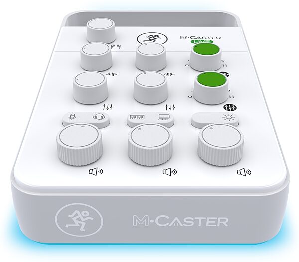 open zoom image for Mackie M-Caster Live Portable Livestreaming Mixer, White, Open Box (Very Good), Angled Front