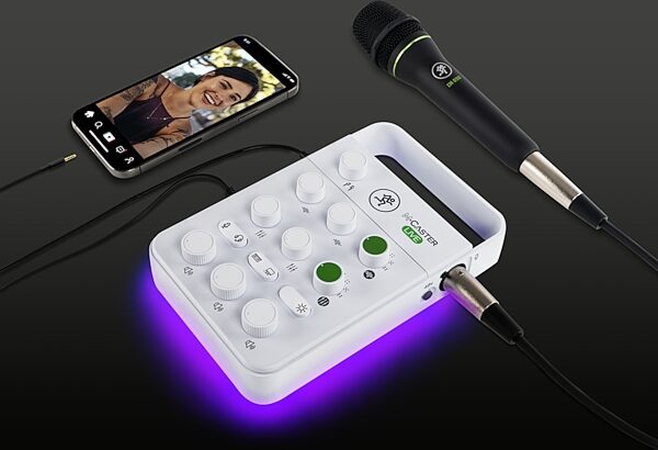 open zoom image for Mackie M-Caster Live Portable Livestreaming Mixer, White, Open Box (Very Good), In Use