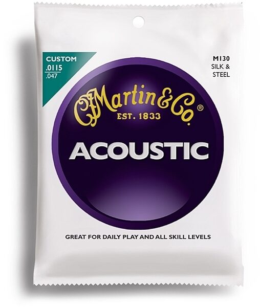 open zoom image for Martin M130 Silk & Steel Folk Acoustic Guitar Strings (11-47), Main