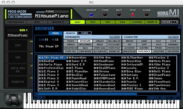 open zoom image for Korg KLCDE Legacy Collection Digital Edition Software (Macintosh and Windows), M1 Browser