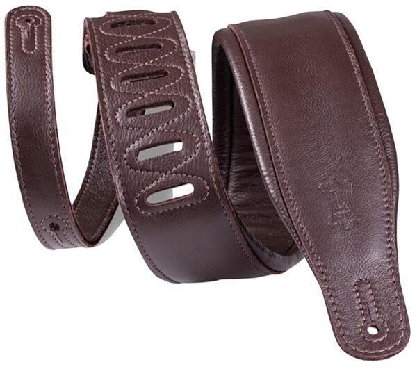 open zoom image for Levy's M26GP Garment Leather Guitar Strap, Dark Brown/Dark Brown, main