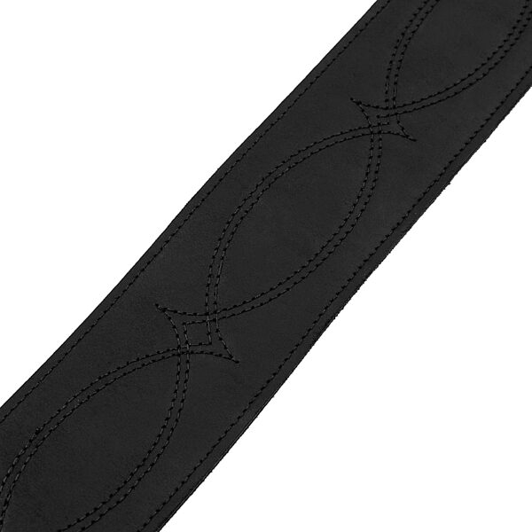 open zoom image for Levy's Exotic Series Crocodile Leather Guitar Strap, Black, Action Position Back