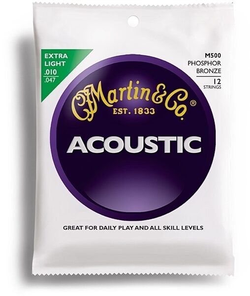 open zoom image for Martin M500 12-String 92/8 Phosphor Bronze Acoustic Guitar Strings (Light, 10-47), Main